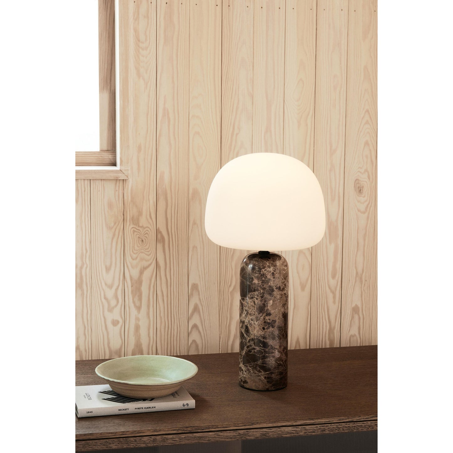 Kin Table Lamp - Polished Marble & Mouth-Blown Glass Bobble Lamp