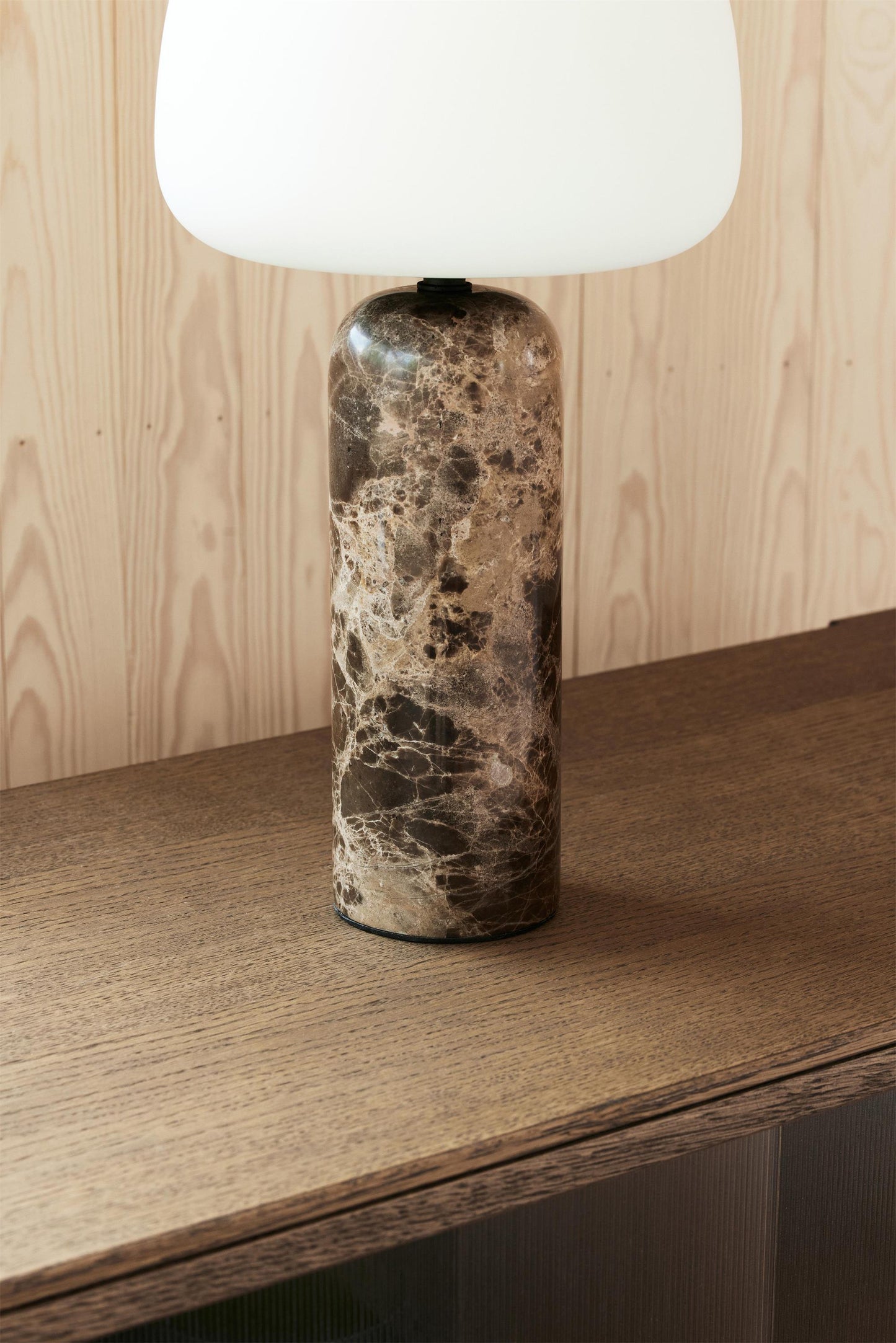Kin Table Lamp - Polished Marble & Mouth-Blown Glass Bobble Lamp