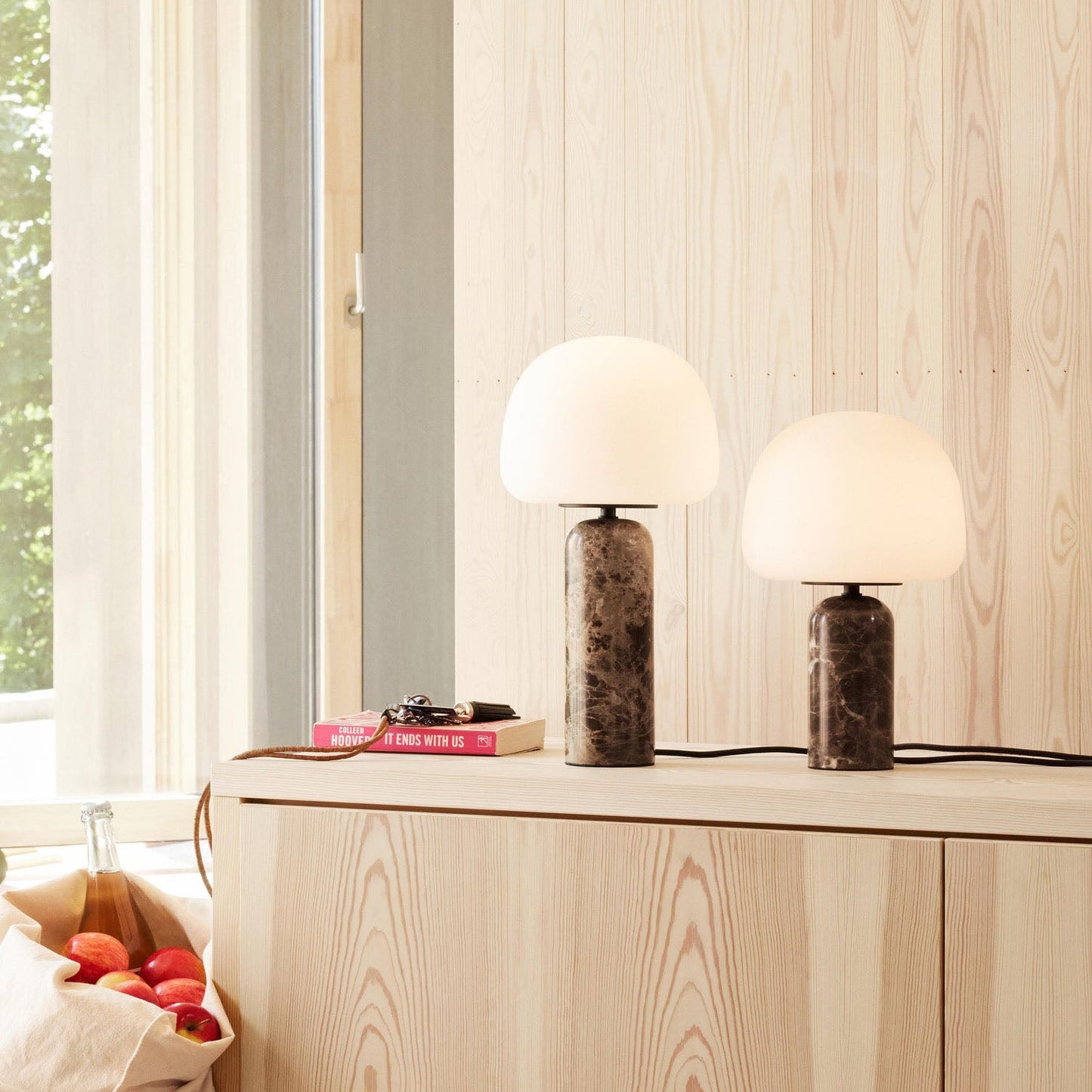 Kin Table Lamp - Polished Marble & Mouth-Blown Glass Bobble Lamp