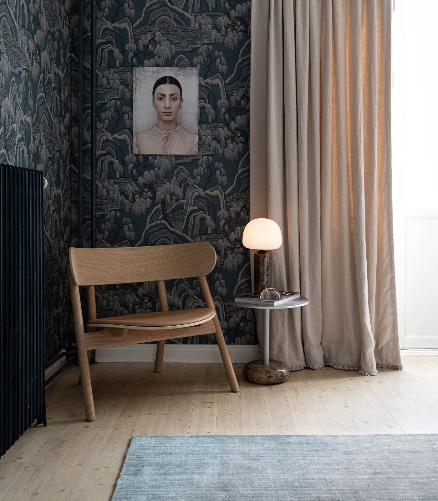 Kin Table Lamp - Polished Marble & Mouth-Blown Glass Bobble Lamp