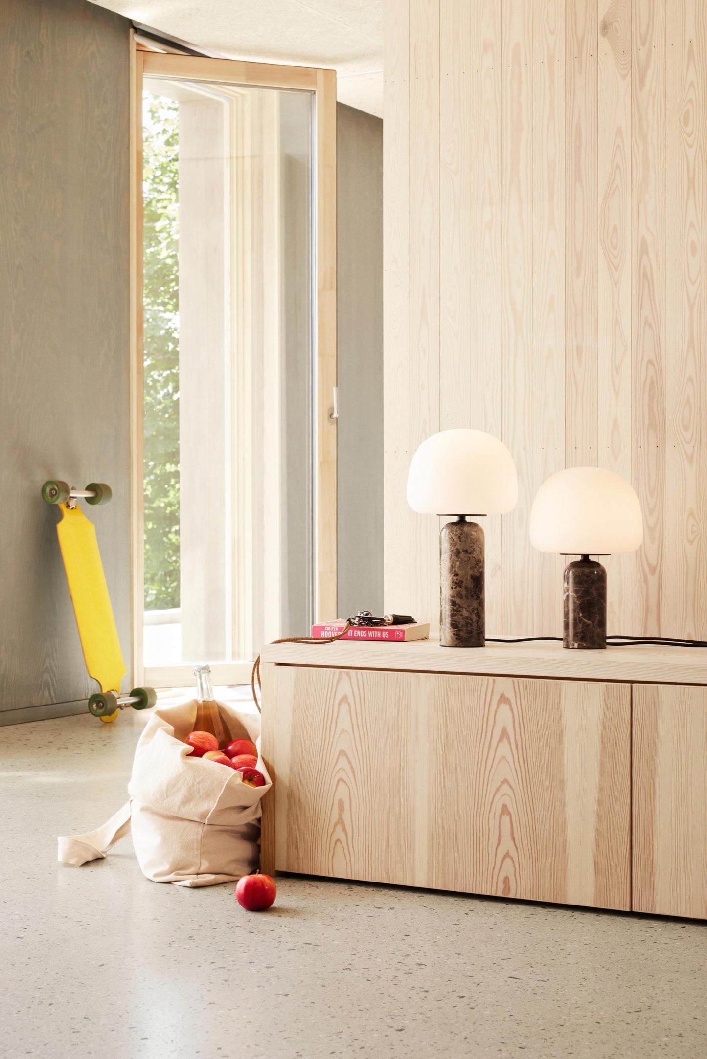 Kin Table Lamp - Polished Marble & Mouth-Blown Glass Bobble Lamp
