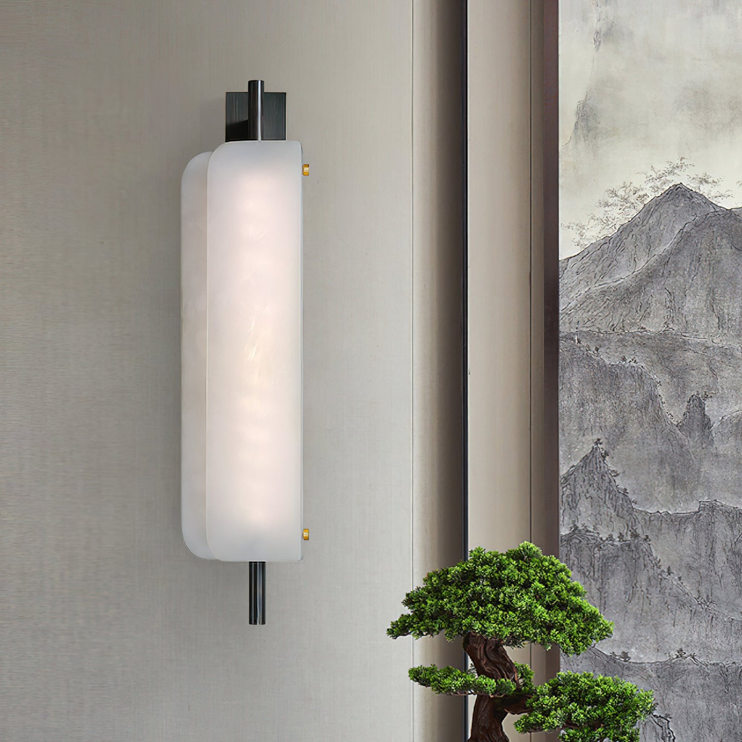 Kinkairo Alabaster Wall Lamp - Fluted Spanish Alabaster & Brass Sconce