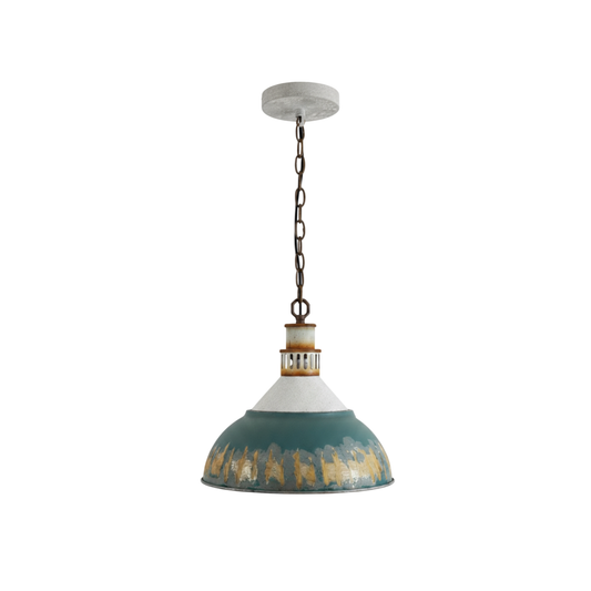 Kinsley Pendant Lamp - Rustic Industrial Iron Pendant | Distressed Vintage Farmhouse Lighting