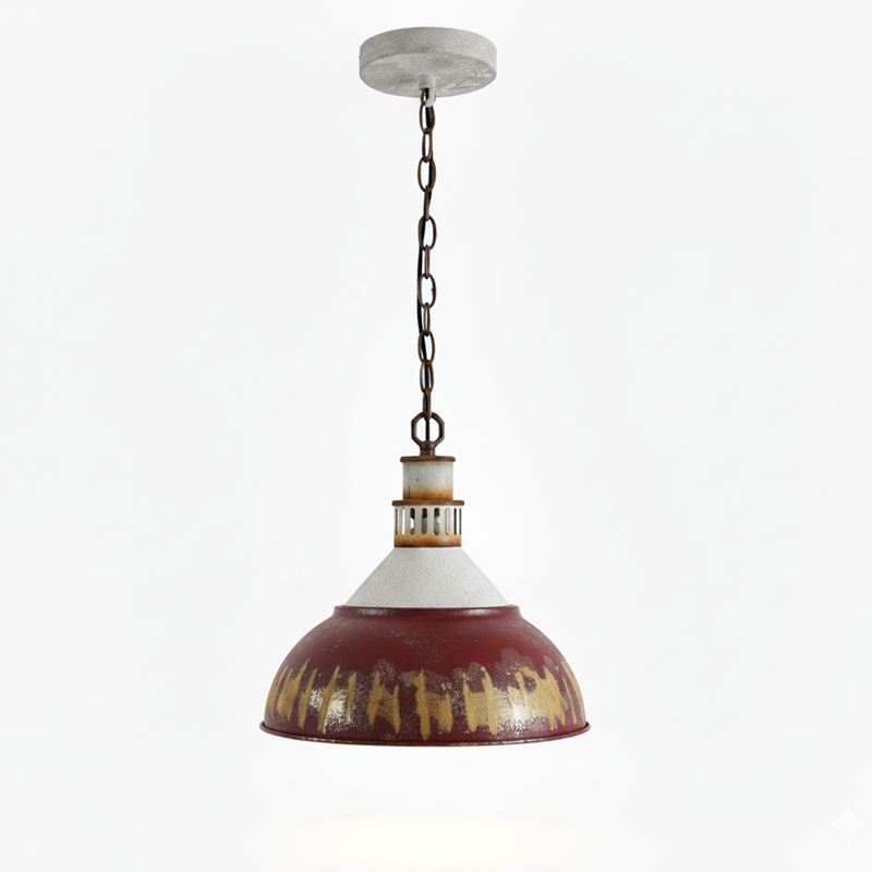 Kinsley Pendant Lamp - Rustic Industrial Iron Pendant | Distressed Vintage Farmhouse Lighting