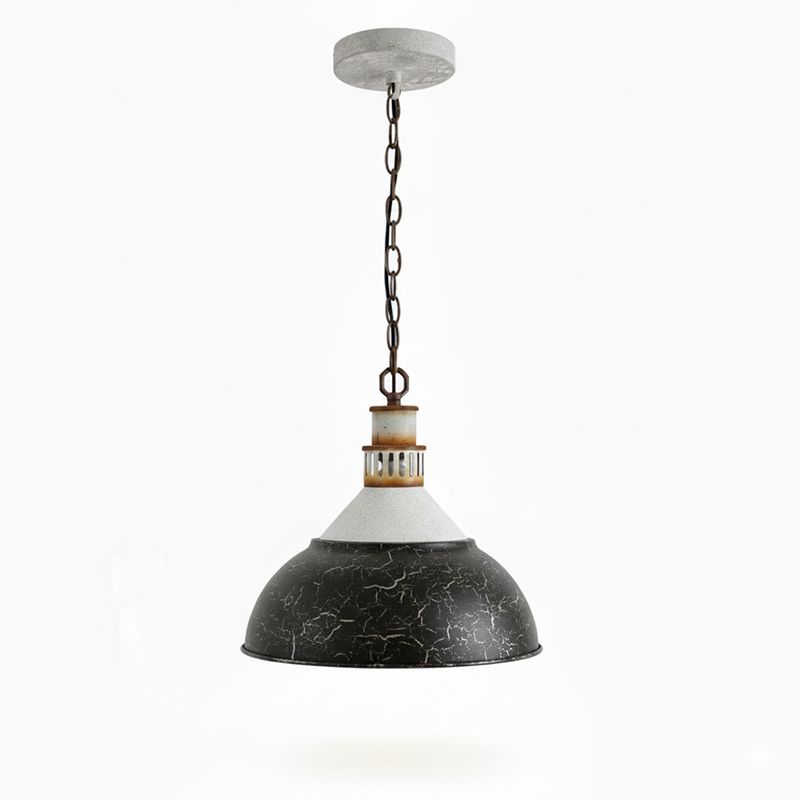 Kinsley Pendant Lamp - Rustic Industrial Iron Pendant | Distressed Vintage Farmhouse Lighting