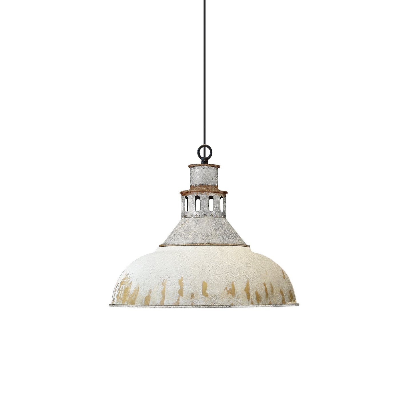 Kinsley Pendant Lamp - Rustic Industrial Iron Pendant | Distressed Vintage Farmhouse Lighting