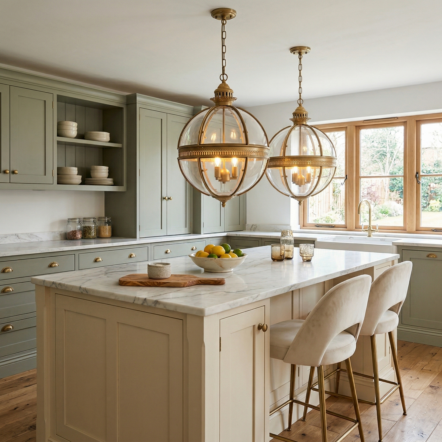 Braeden Pendant Light - Baroque Style 3-Light Glass Lantern Pendant