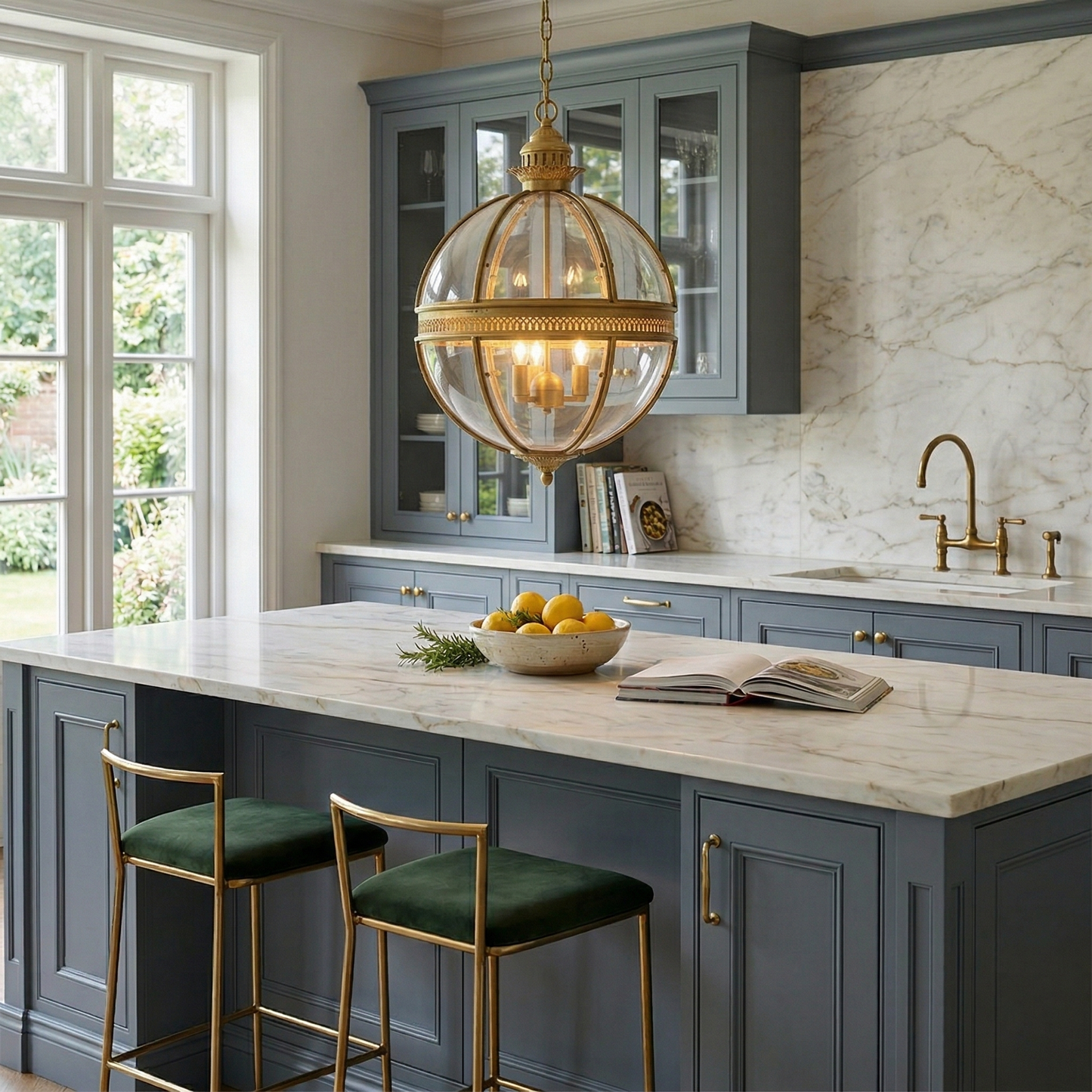 Braeden Pendant Light - Baroque Style 3-Light Glass Lantern Pendant