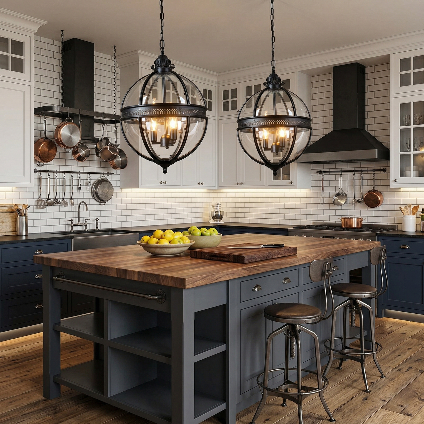Braeden Pendant Light - Baroque Style 3-Light Glass Lantern Pendant
