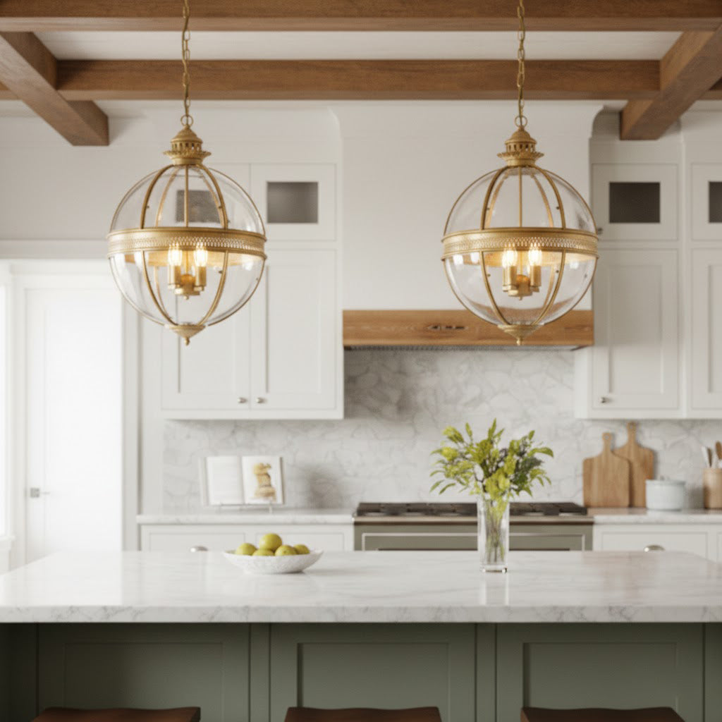 Braeden Pendant Light - Baroque Style 3-Light Glass Lantern Pendant