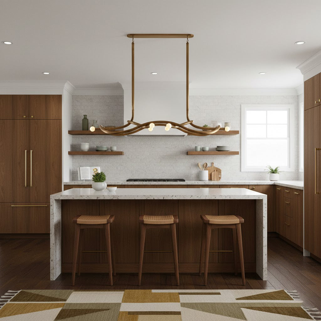 Tryst Chandelier - Interlocked Sculptural Brass Pendant Light | Modern Kinetic Balancing Chandelier
