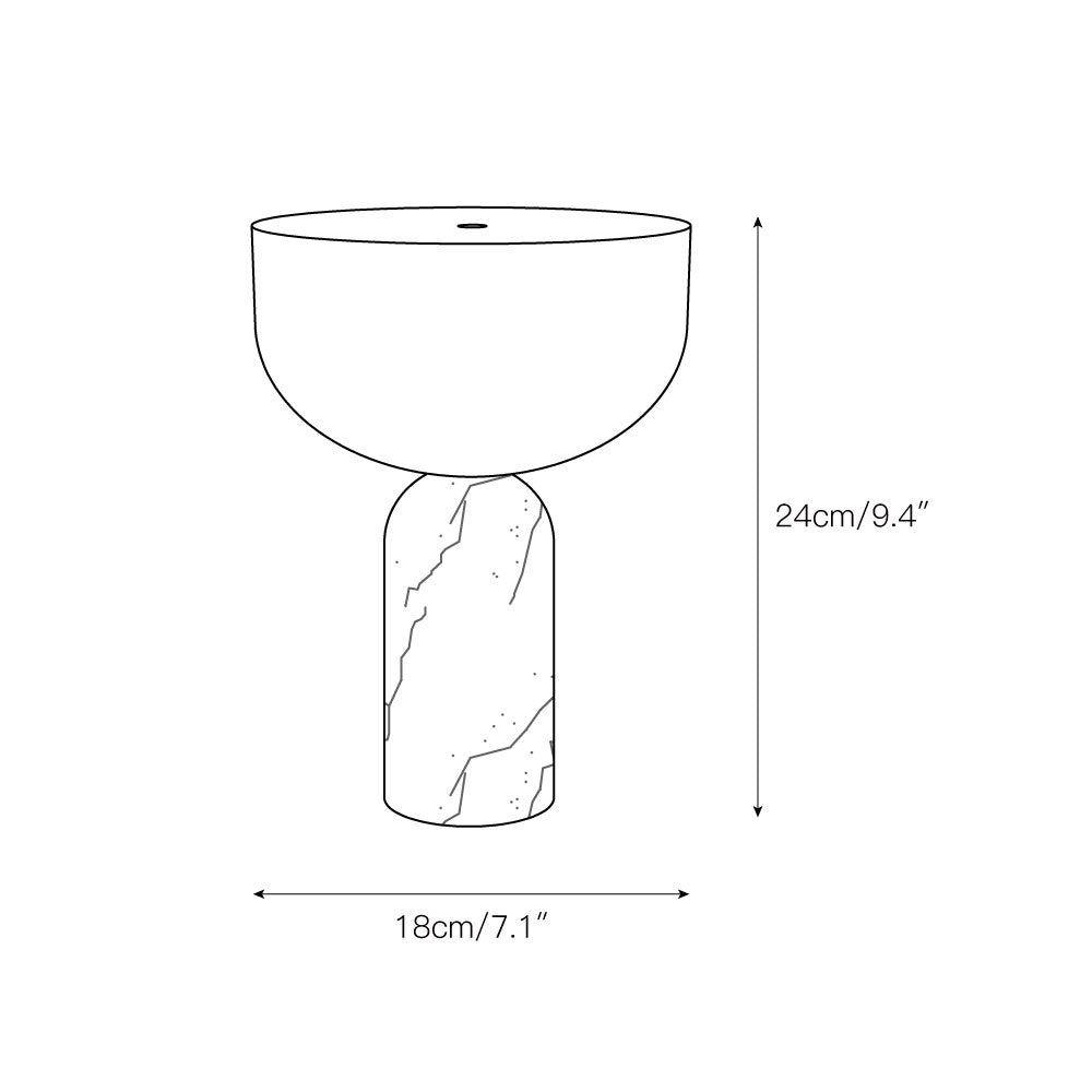 Kizu Table Lamp (Cordless) - Rechargeable Marble & Acrylic Lamp | Italian Palazzo Style