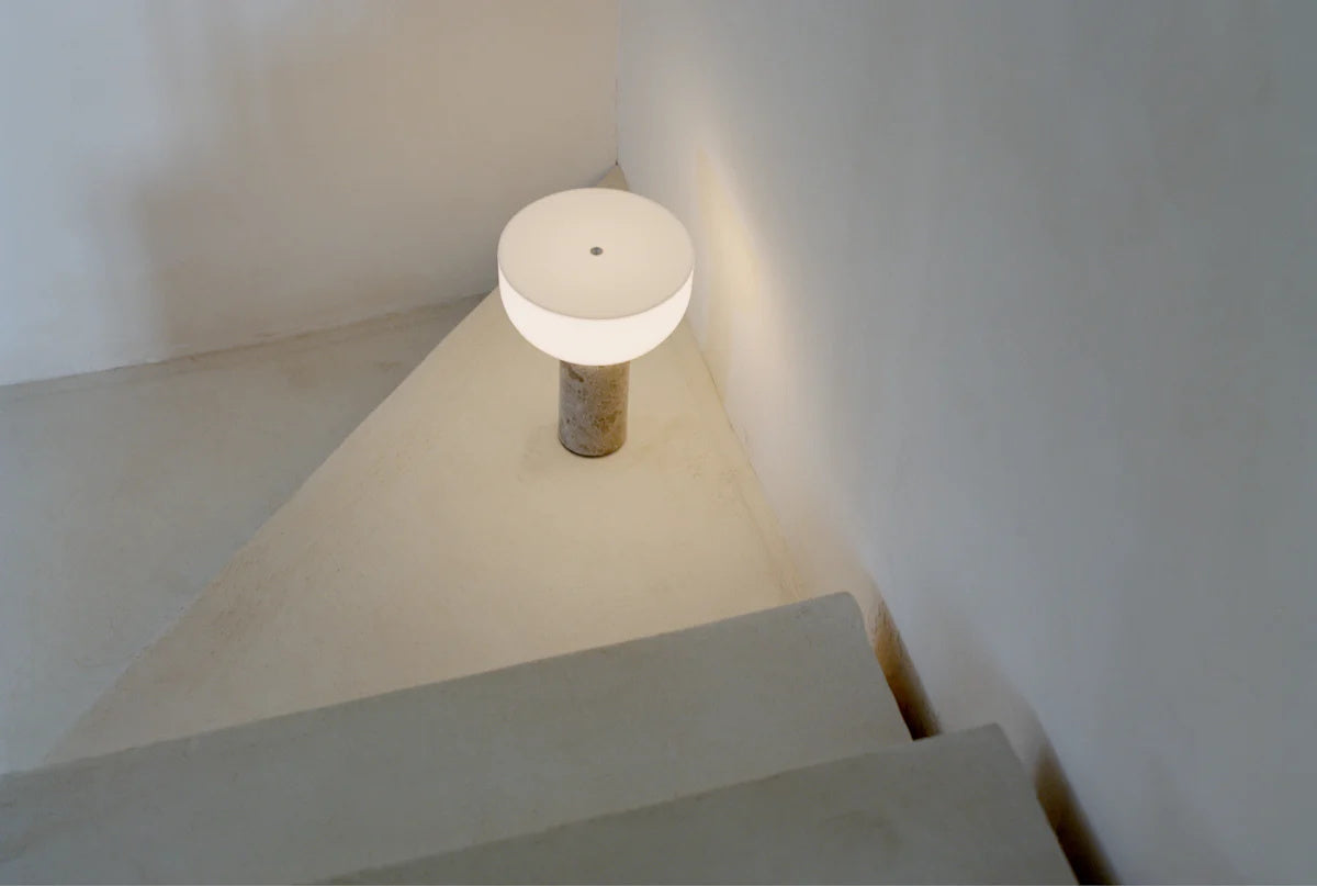 Kizu Table Lamp (Cordless) - Rechargeable Marble & Acrylic Lamp | Italian Palazzo Style