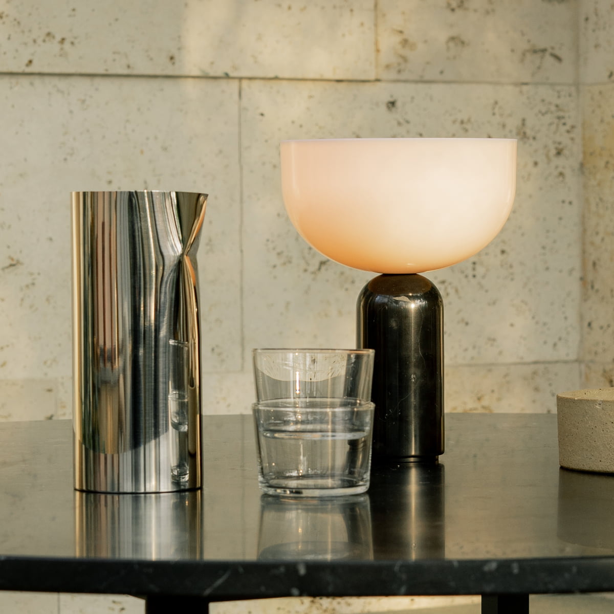 Kizu Table Lamp (Cordless) - Rechargeable Marble & Acrylic Lamp | Italian Palazzo Style
