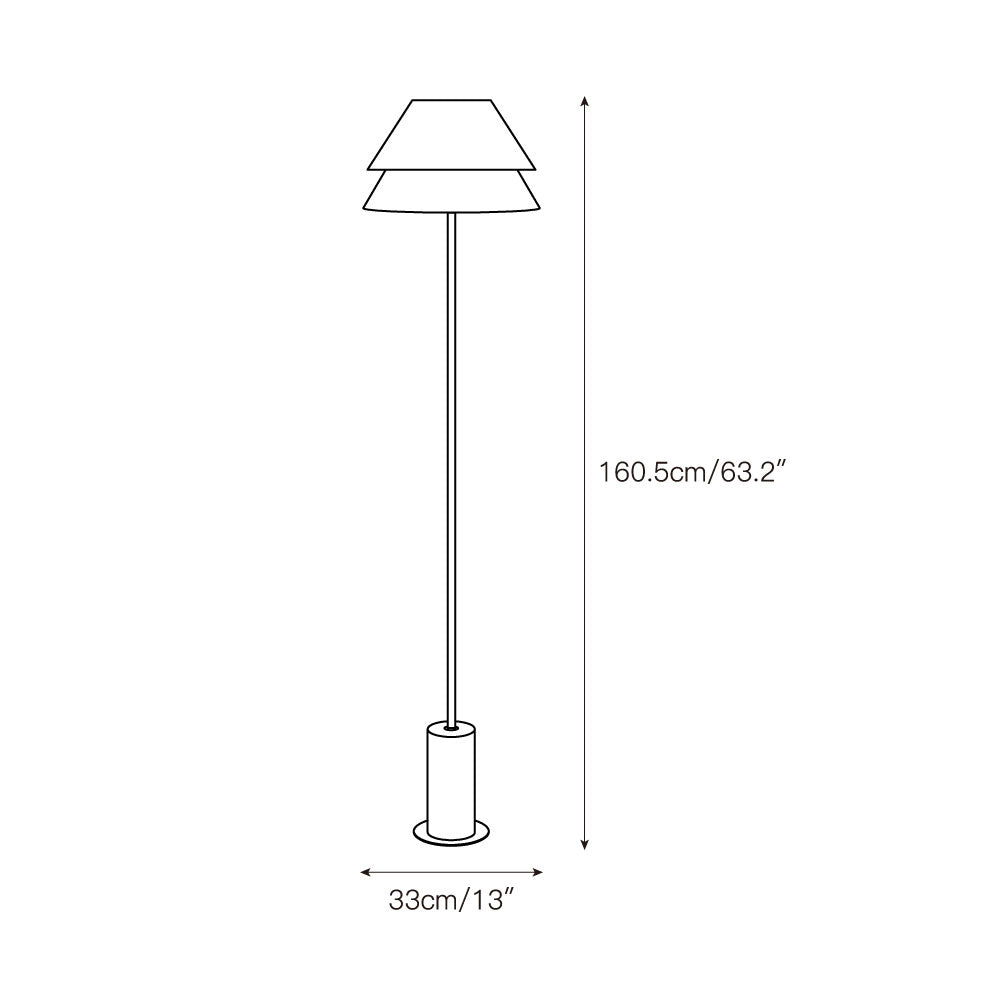 Kobi Floor Lamp - Italian Calacatta Gold Marble & Fabric Shade Floor Light