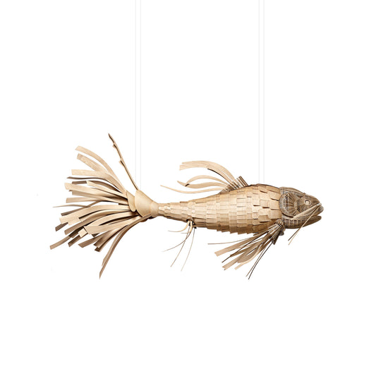 Koi Chandelier - Large Architectural Wood Koi Fish Chandelier | Symbolic Luxury Lighting