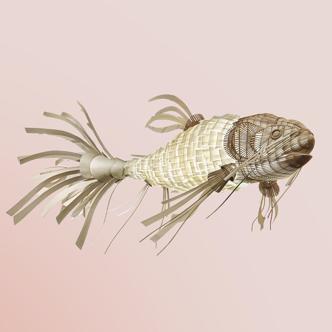 Koi Chandelier - Large Architectural Wood Koi Fish Chandelier | Symbolic Luxury Lighting