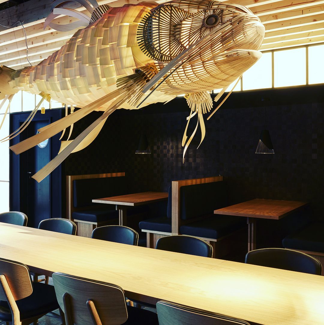 Koi Chandelier - Large Architectural Wood Koi Fish Chandelier | Symbolic Luxury Lighting