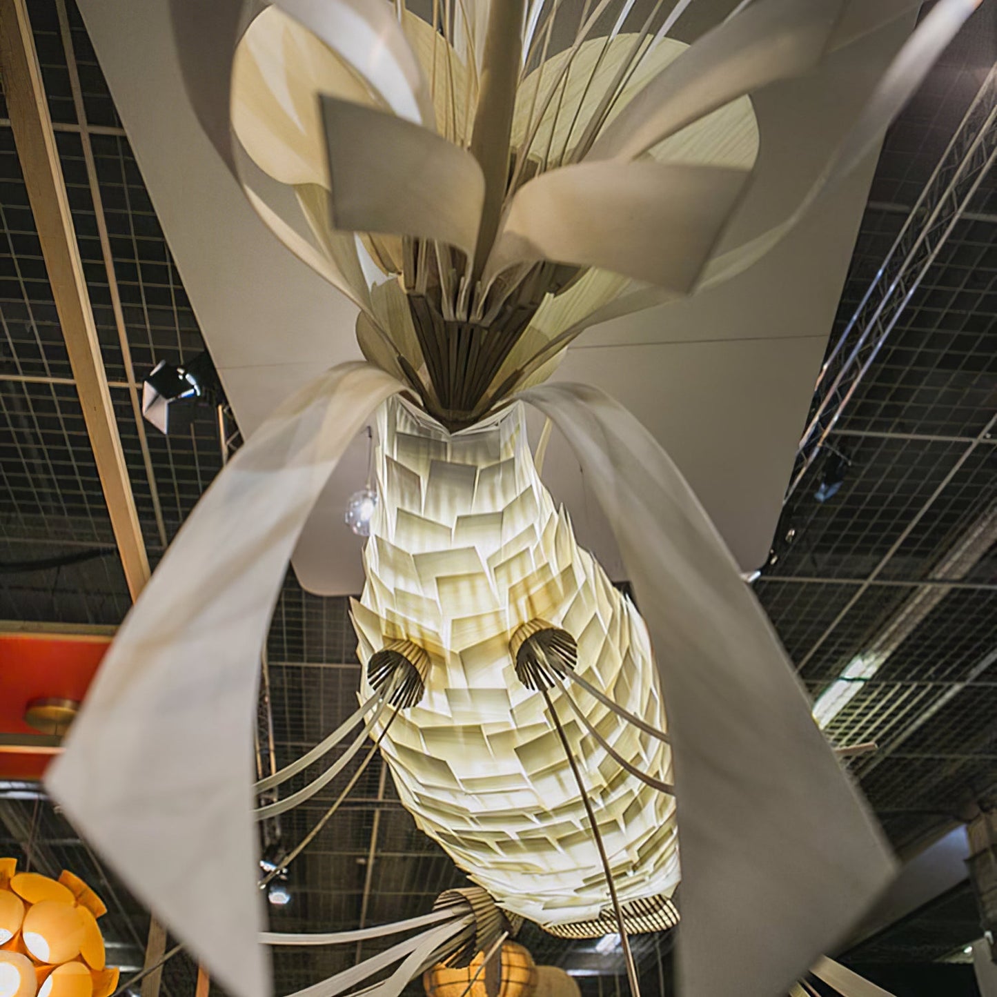 Koi Chandelier - Large Architectural Wood Koi Fish Chandelier | Symbolic Luxury Lighting