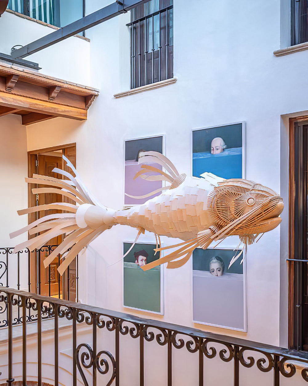 Koi Chandelier - Large Architectural Wood Koi Fish Chandelier | Symbolic Luxury Lighting