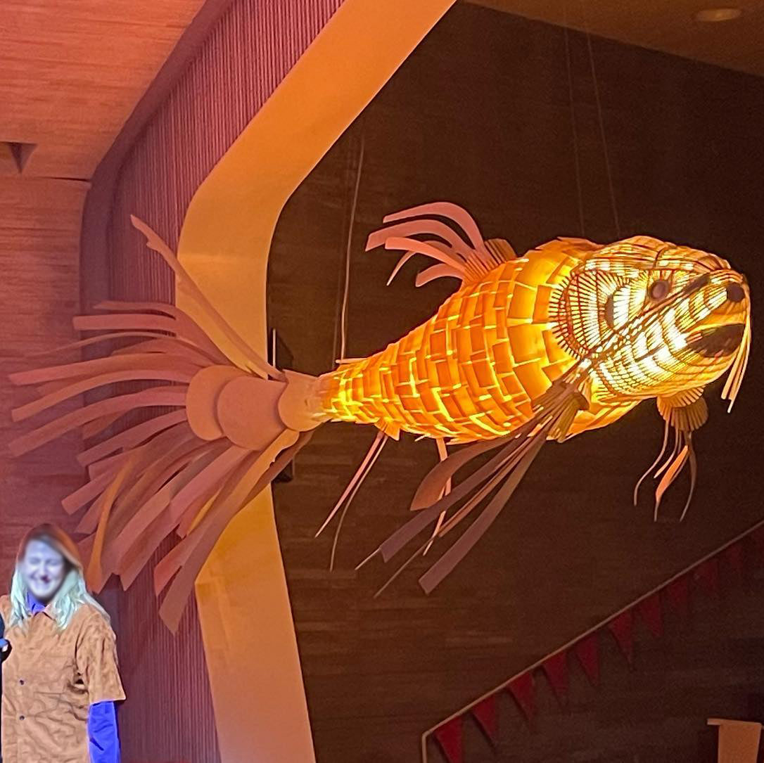 Koi Chandelier - Large Architectural Wood Koi Fish Chandelier | Symbolic Luxury Lighting