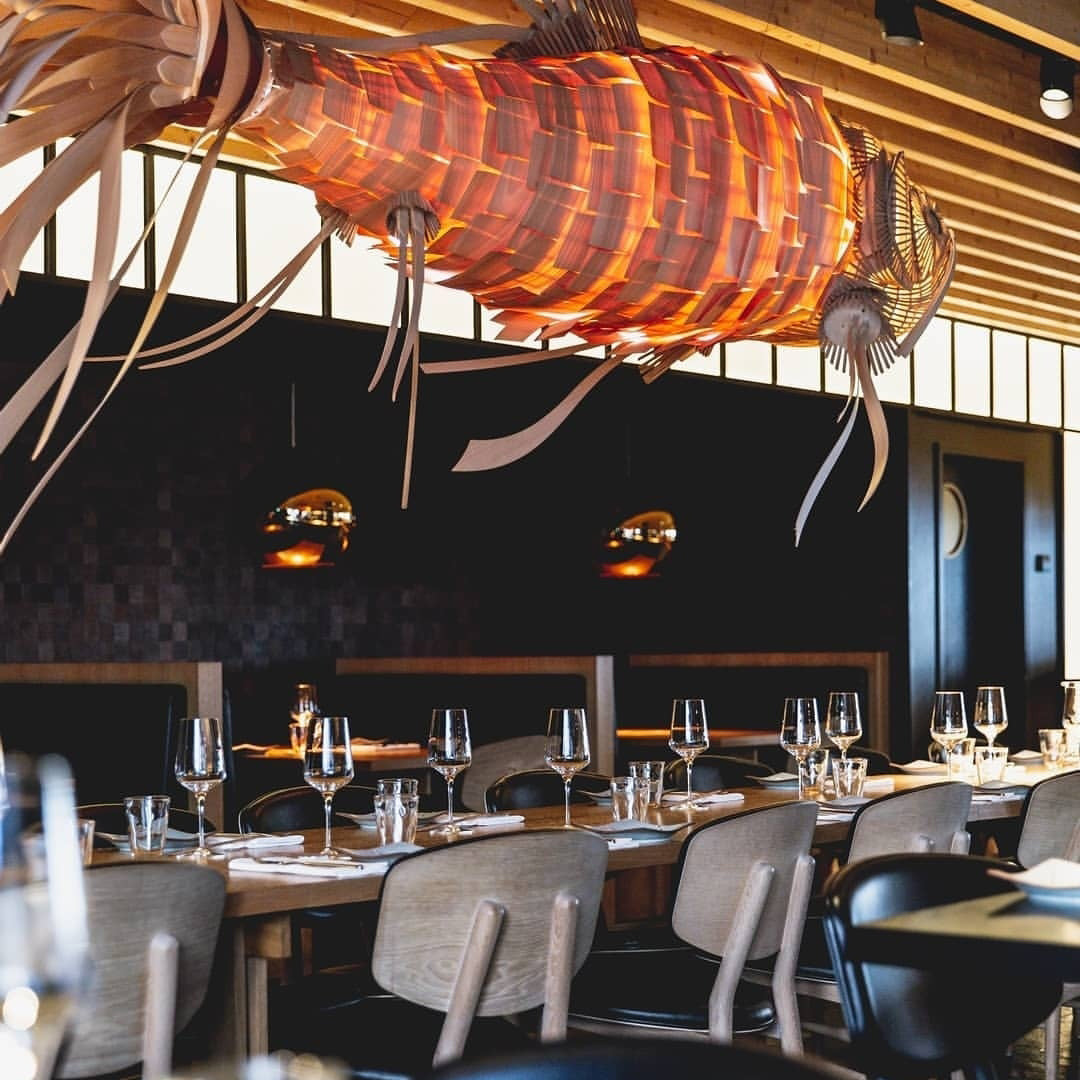Koi Chandelier - Large Architectural Wood Koi Fish Chandelier | Symbolic Luxury Lighting