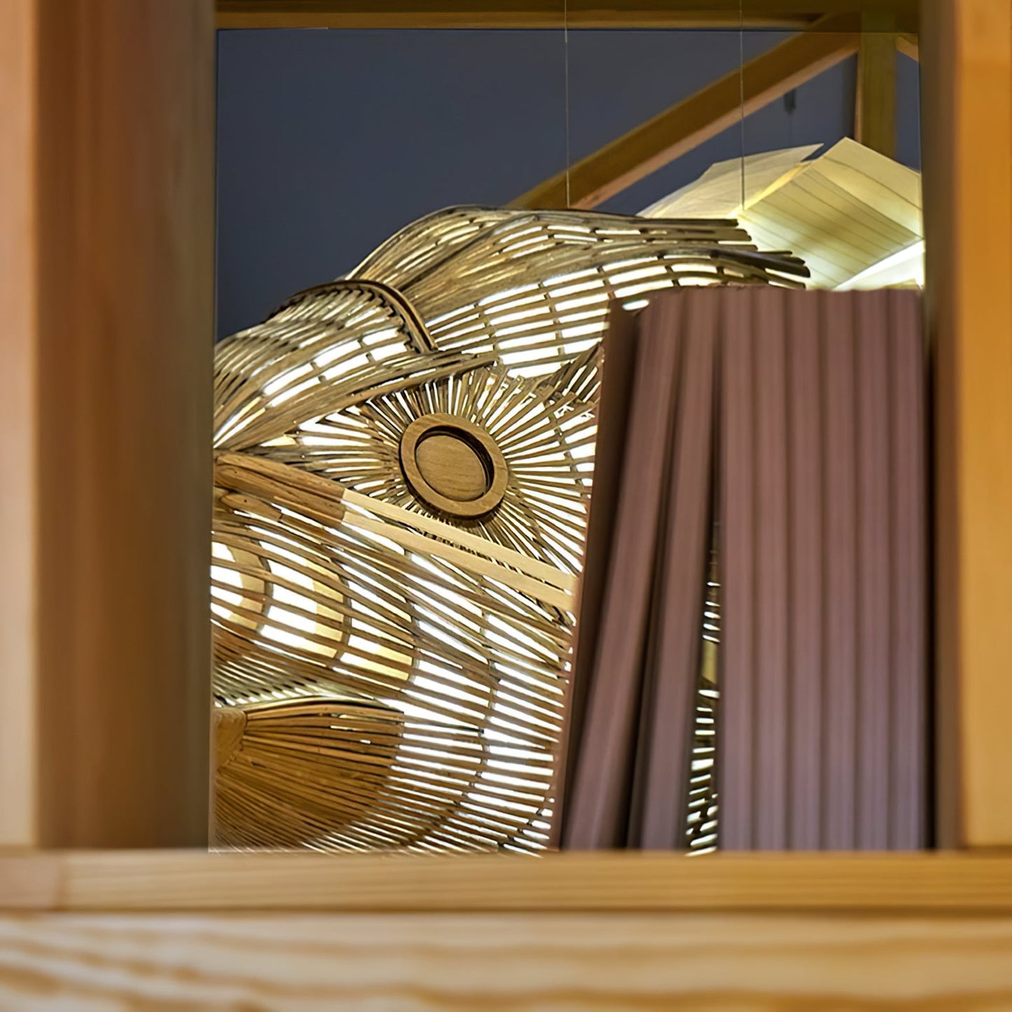 Koi Chandelier - Large Architectural Wood Koi Fish Chandelier | Symbolic Luxury Lighting