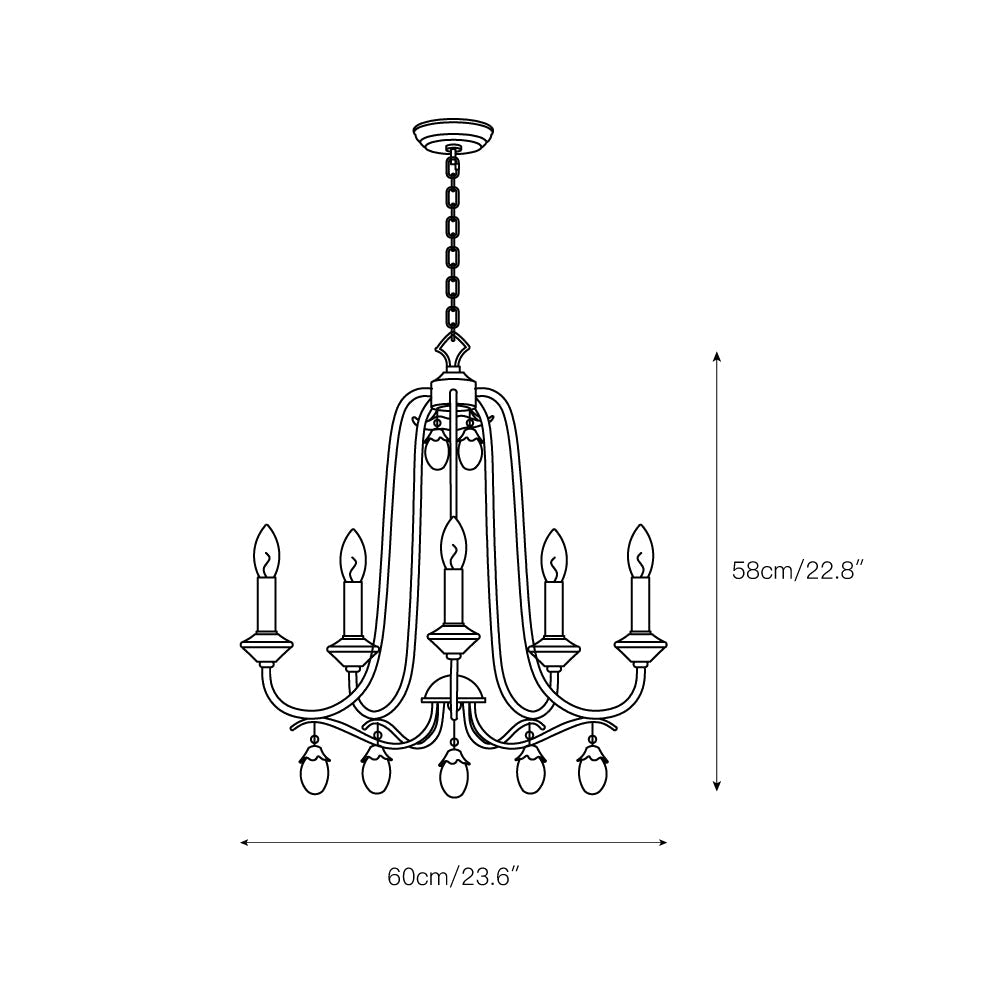 Kora Chandelier - Traditional Sand Nickel & Crystal 8-Light Chandelier