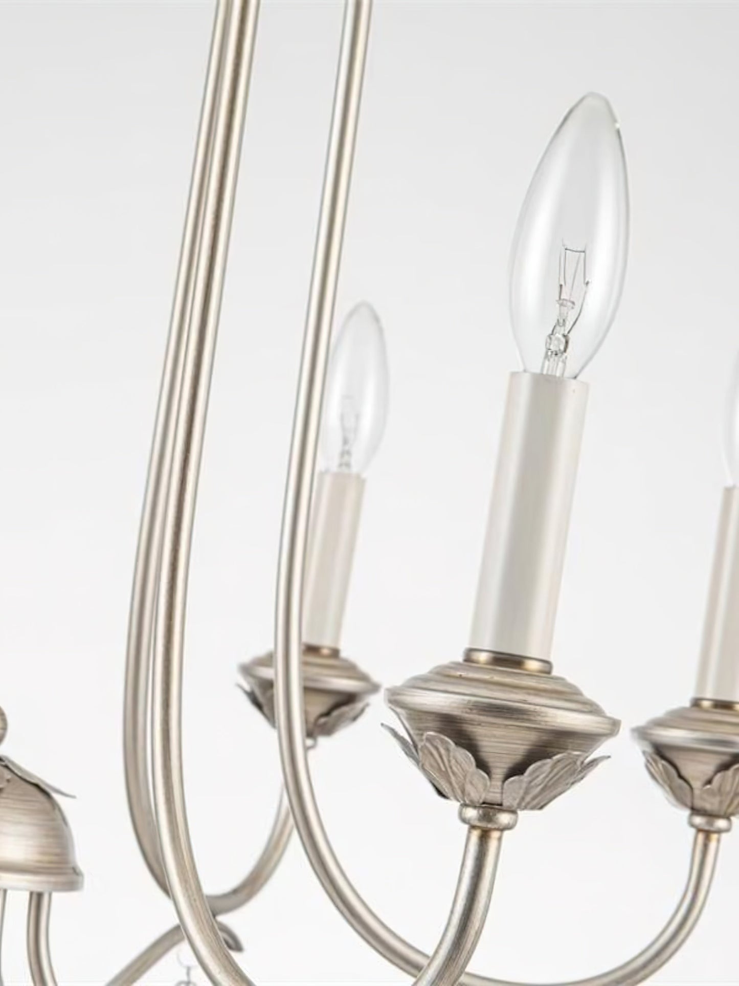 Kora Chandelier - Traditional Sand Nickel & Crystal 8-Light Chandelier
