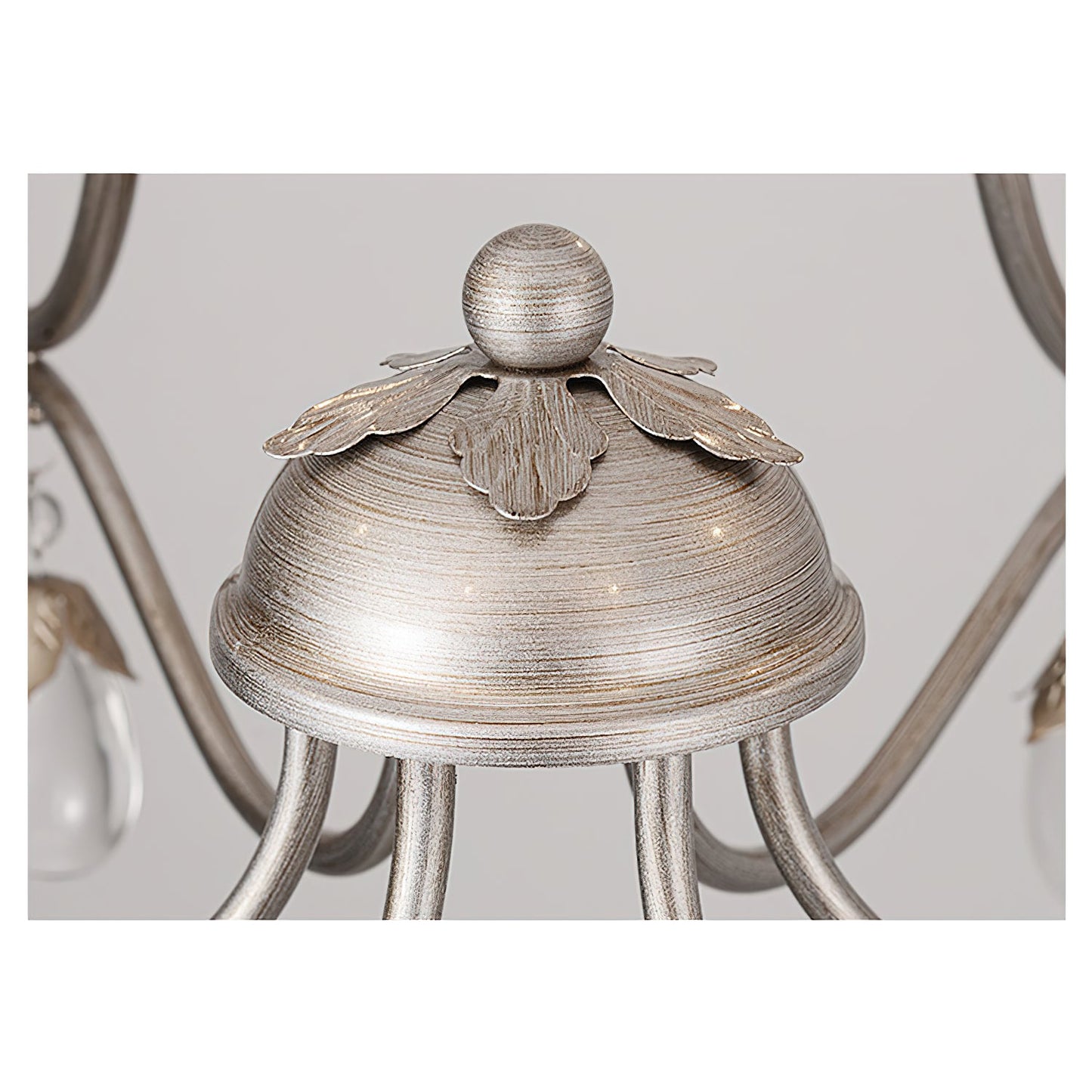 Kora Chandelier - Traditional Sand Nickel & Crystal 8-Light Chandelier