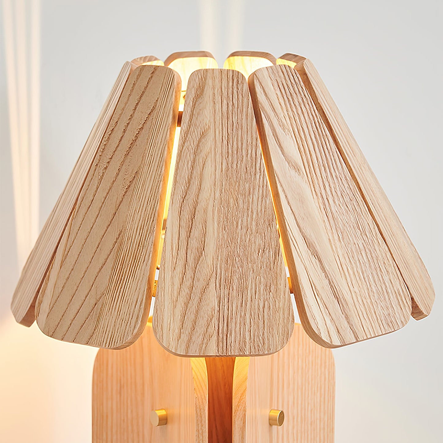 Kubec Table Lamp - Modern Slatted Wood Desk Light | Walnut & Oak Finish
