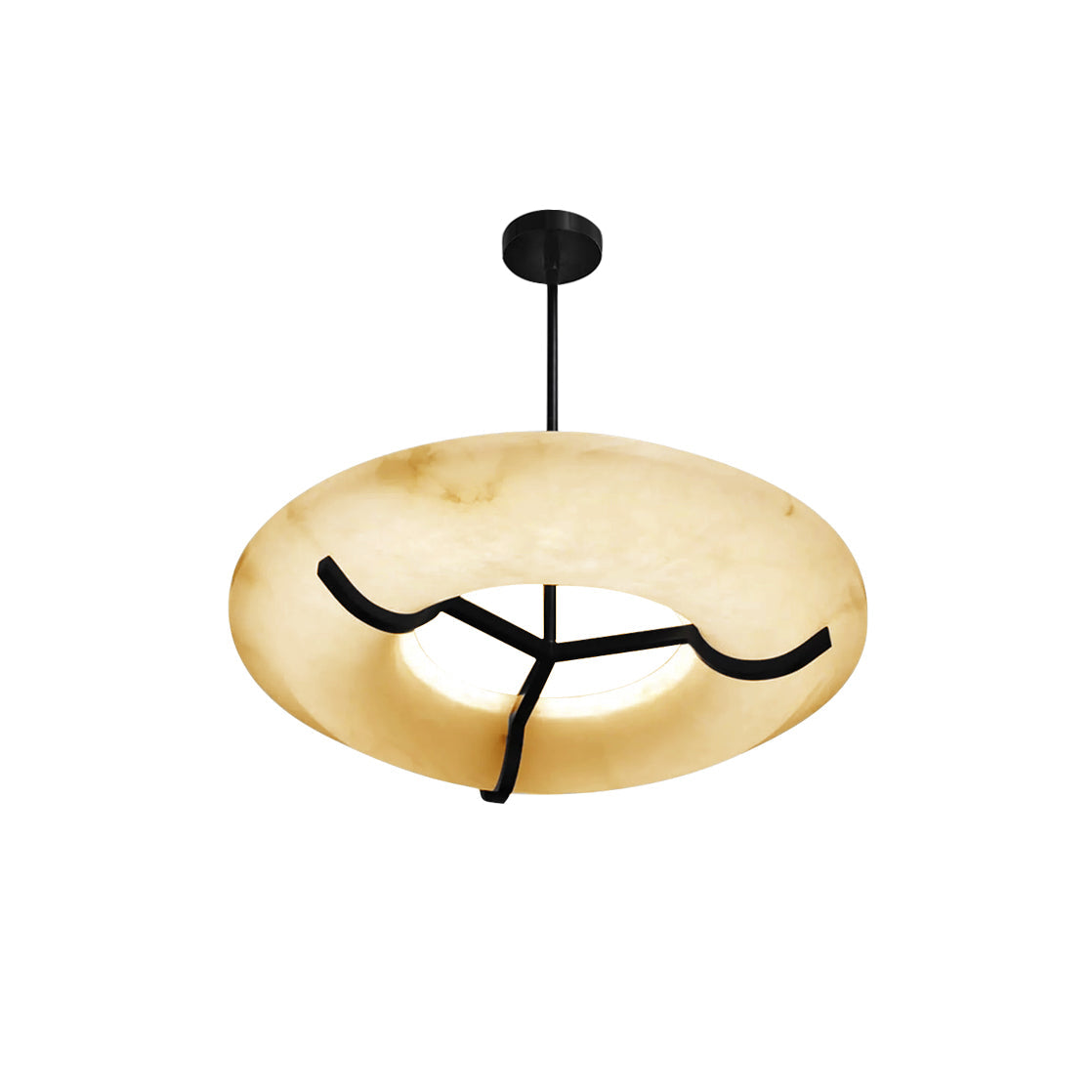 Kuklos Alabaster Chandelier - Luxury Spanish Alabaster & Brass Ring Pendant