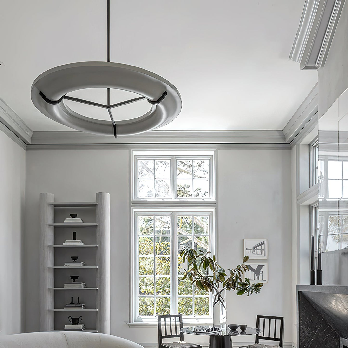 Kuklos Alabaster Chandelier - Luxury Spanish Alabaster & Brass Ring Pendant