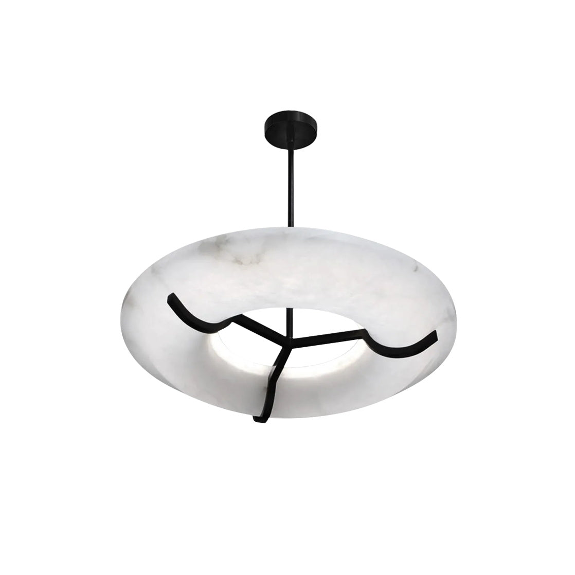 Kuklos Alabaster Chandelier - Luxury Spanish Alabaster & Brass Ring Pendant