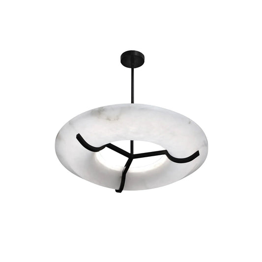 Kuklos Alabaster Chandelier - Luxury Spanish Alabaster & Brass Ring Pendant