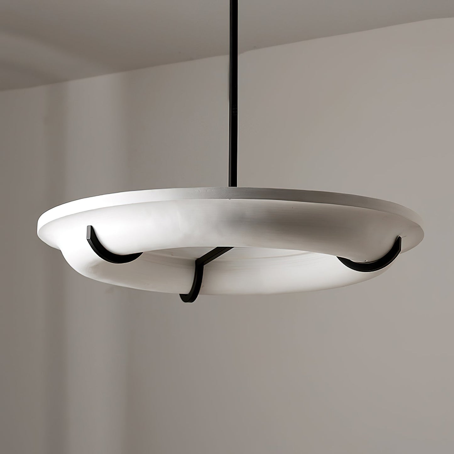 Kuklos Alabaster Chandelier - Luxury Spanish Alabaster & Brass Ring Pendant