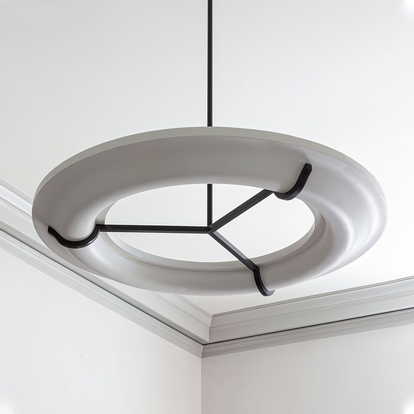 Kuklos Alabaster Chandelier - Luxury Spanish Alabaster & Brass Ring Pendant