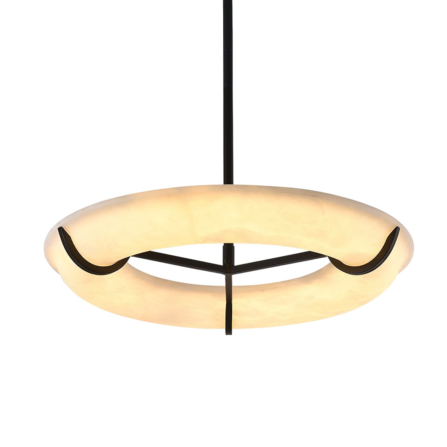 Kuklos Alabaster Chandelier - Luxury Spanish Alabaster & Brass Ring Pendant