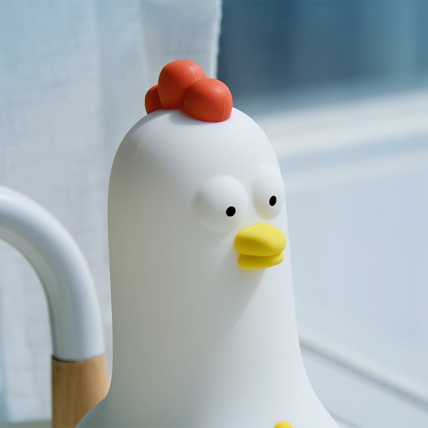 KunFu Chicken Alarm Clock Night Light - Rechargeable Dimmable Kids Night Light with Snooze