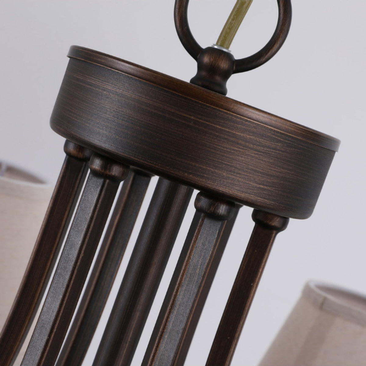 La Pointe Chandelier - Oil-Rubbed Bronze & Tailored Linen Shade Chandelier