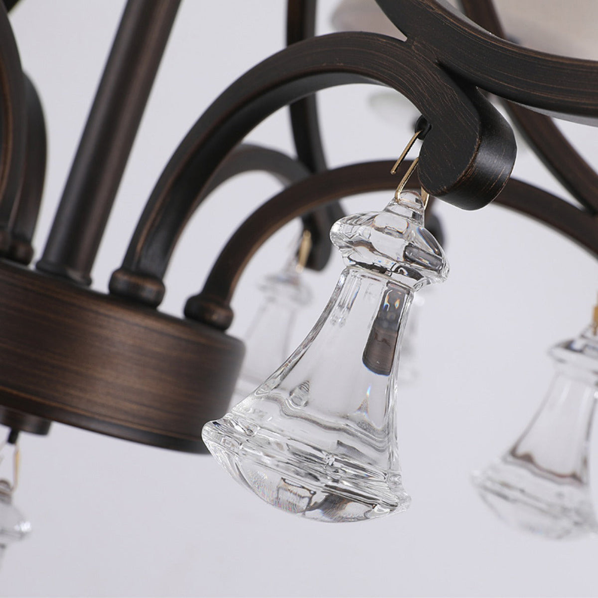 La Pointe Chandelier - Oil-Rubbed Bronze & Tailored Linen Shade Chandelier