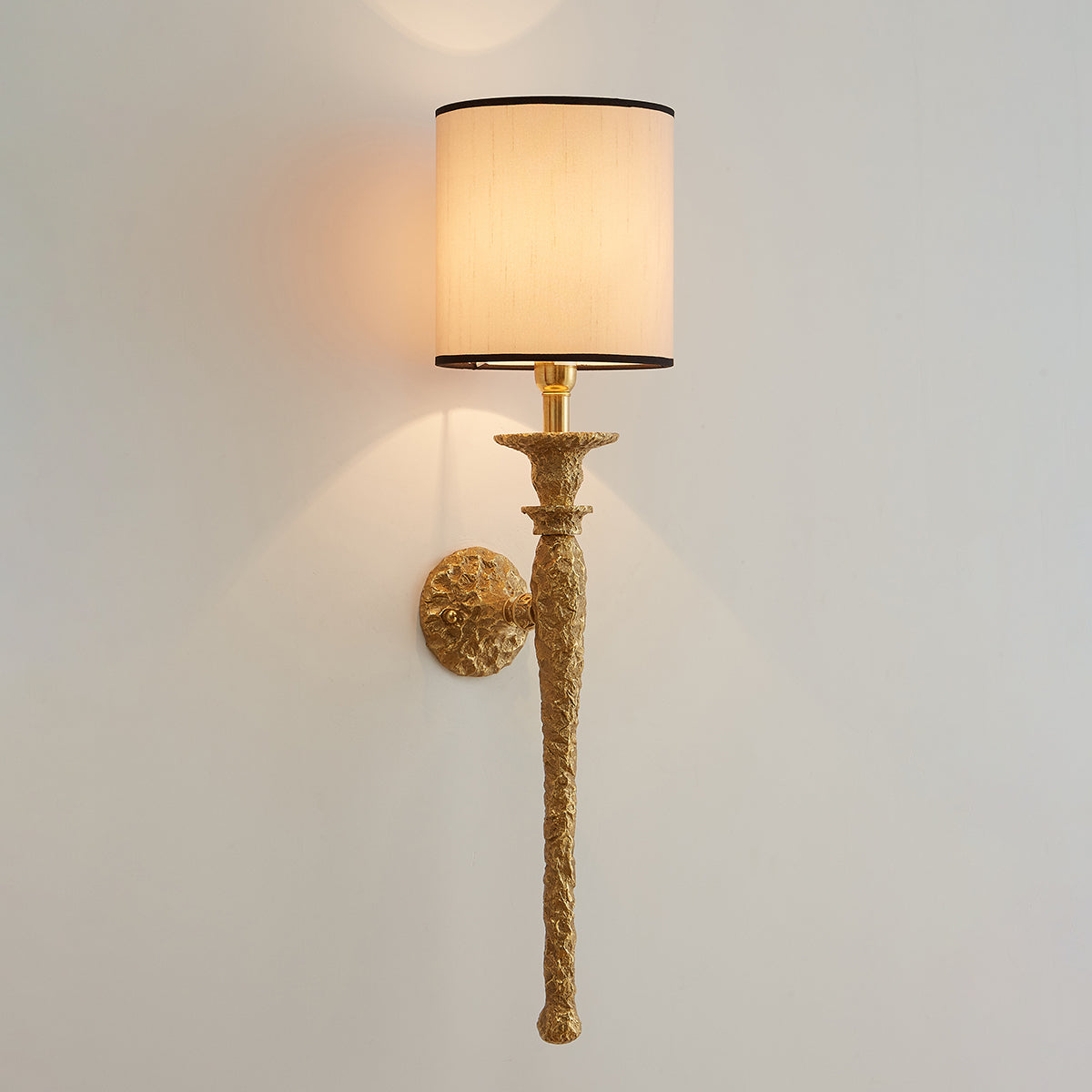 Laguna Wall Lamp - Solid Brass & Soft Fabric Shade Sconce