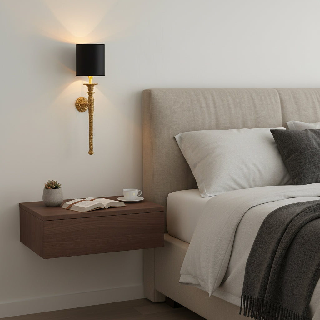 Laguna Wall Lamp - Solid Brass & Soft Fabric Shade Sconce