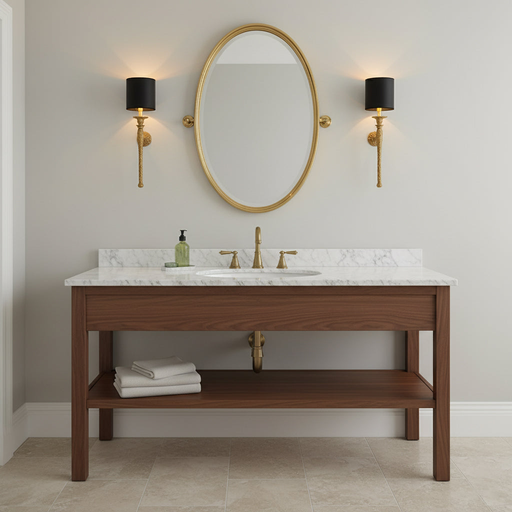 Laguna Wall Lamp - Solid Brass & Soft Fabric Shade Sconce