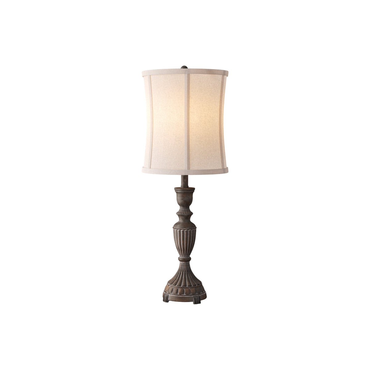 Lansdale Table Lamp - Whitewashed Weathered Wood & Linen Accent Lamp