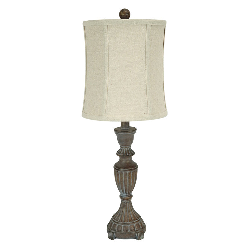 Lansdale Table Lamp - Whitewashed Weathered Wood & Linen Accent Lamp