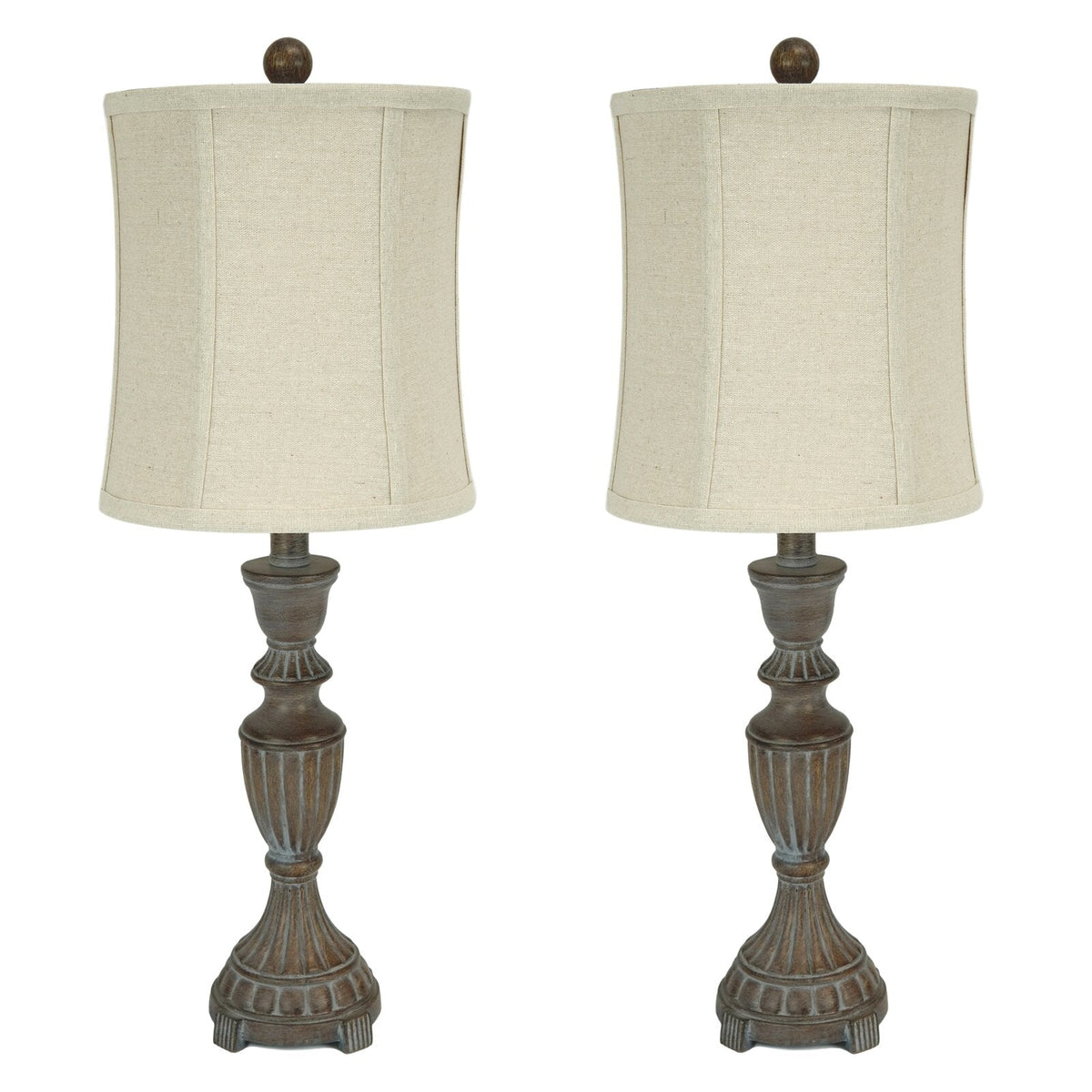 Lansdale Table Lamp - Whitewashed Weathered Wood & Linen Accent Lamp