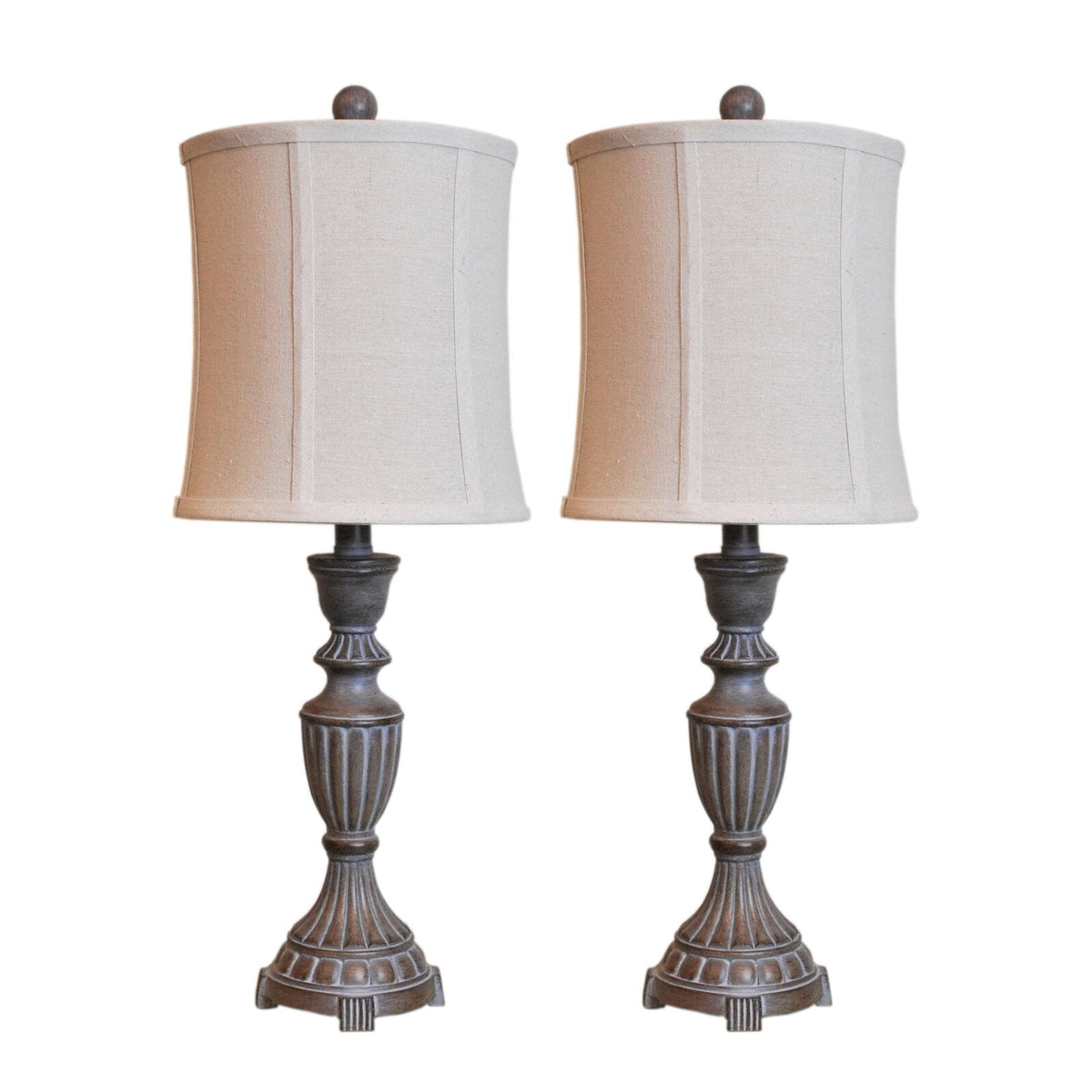 Lansdale Table Lamp - Whitewashed Weathered Wood & Linen Accent Lamp
