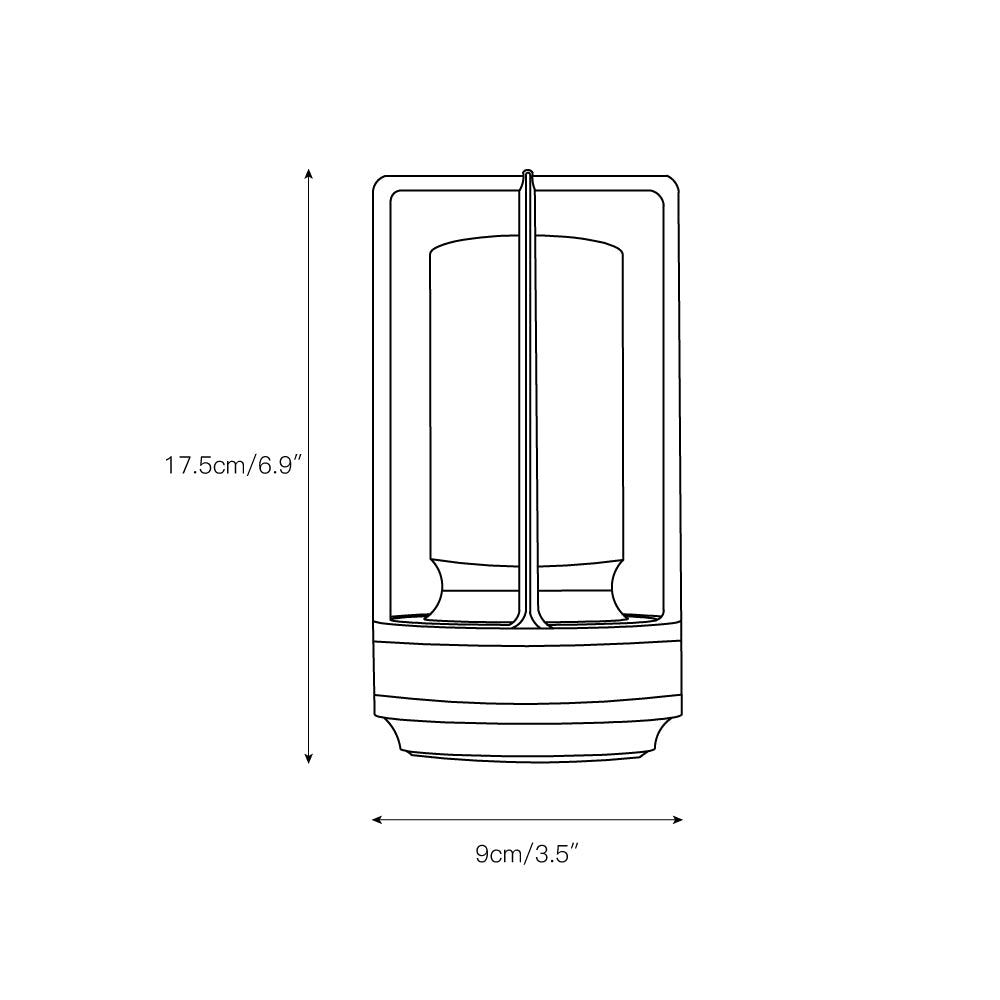 Lantern Cordless Crystal Table Lamp - Rechargeable Machined Metal & Crystal Ambient Light