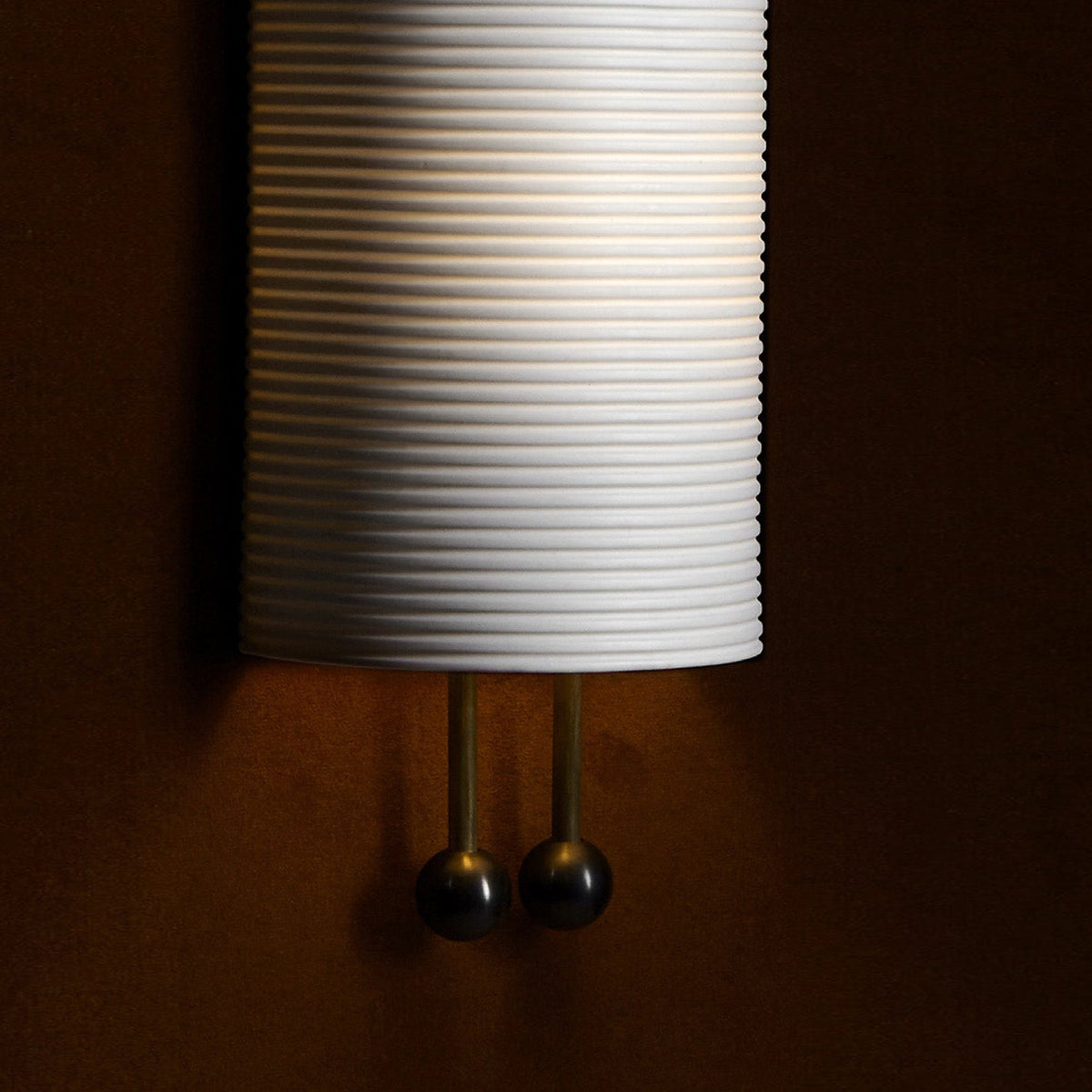 Lantern Glass Sconce - Fluted Glass & Spherical Iron Wall Sconce